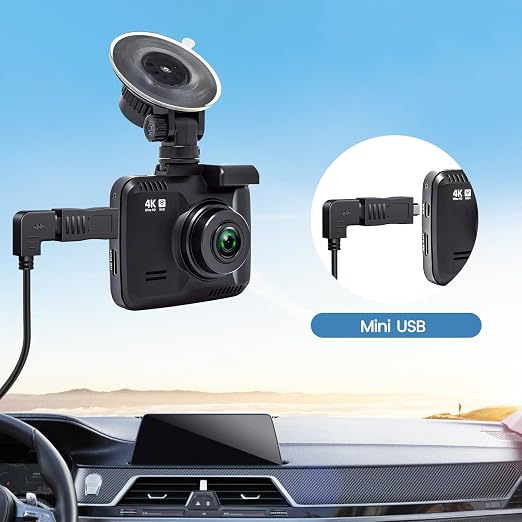 Dash Cam USB C Cable for REDTIGER F7N, 11.5 ft Power Cord for Rove R2-4K Camera, with Mini USB Adapter