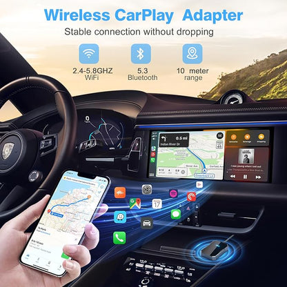Wireless carplay Adapter for iPhone 2025, Wired CarPlay to Wireless, Mini Car Play Dongle for Phone,Instant Connectivity, Fit for Cars with Built-in CarPlay