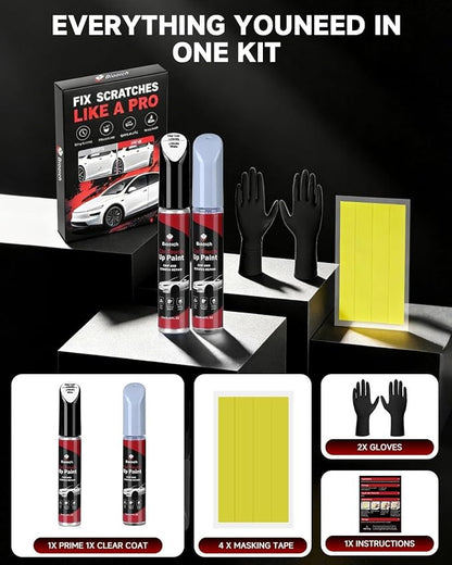 White LC9A/0Q for Porsche Touch Up Paint Kit with 2K Clear Coat,Exact Color Match Touch Up Paint for Chip and Scratch Repair