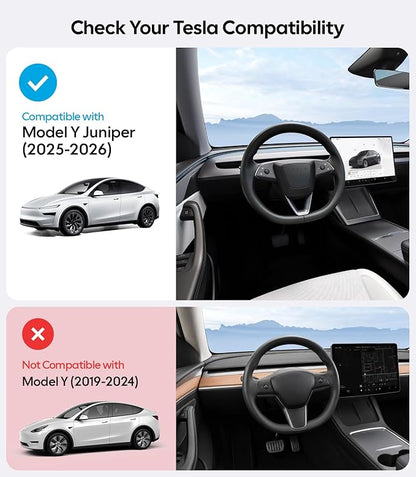 Wigoo 2026 Tesla New Model Y Juniper Accessories Sunshade Roof [Never Sag, Nano Ice-Crystal Coatings] 3-Gen Heat Insulation Glass Roof Sun Shade, Accessories for Tesla Juniper Model Y, Interior Gray