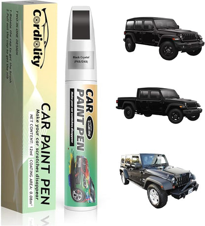 Car Touch Up Paint Black Crystal(PX8/DX8) for Jeep, Color Accurate Car Scratch Repair Remover Pen Fix Auto Paint Chips and Nicks
