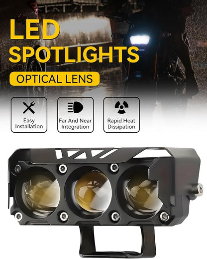 Motorcycle Driving Lights Yellow White Dual Color 8-85V 40W LED Fog Lights Waterproof Spotlight Auxiliary Lights for Motorcycle ATV UTV SUV Truck Boat Tractor Universal 2 Pack