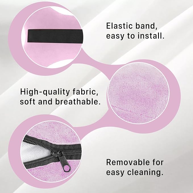 Car Headrest Pillow, Soft & Comfortable Memory Foam Car Neck Pillow for Driving Fatigue Relieve, Universal Cars Head Rest Pillows with Adjustable Strap, Car Interlor Accessorles (Pink)