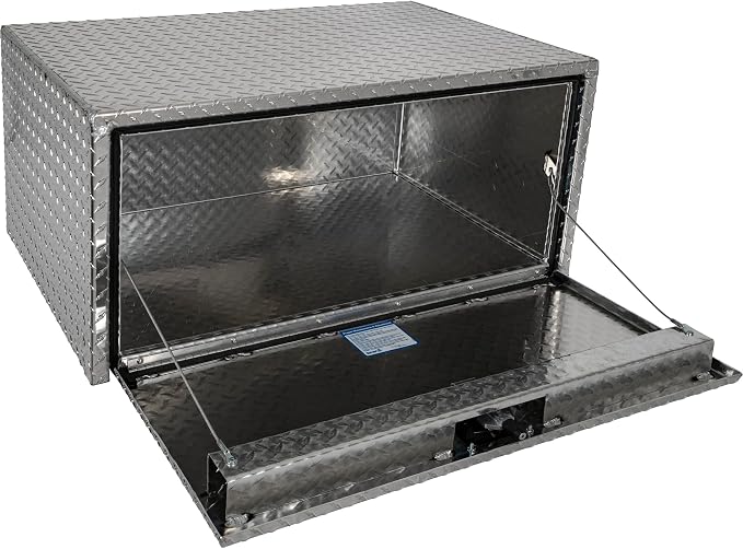 Buyers Products 1705119 Diamond Tread Aluminum Underbody Truck Tool Box, 18 x 24 x 36, Made in USA, .100 in. Thick, Corrosion-Resistant, Locking Compression Latch, Secure Storage for Work Trucks