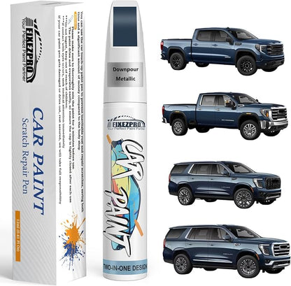 Downpour Metallic(GXP/WA136H) Touch Up Paint for GMC, Exact Color Match Car Paint Scratch Repair Remover Pen Kit Fix Vehicle Chips and Automotive Nicks Scuff