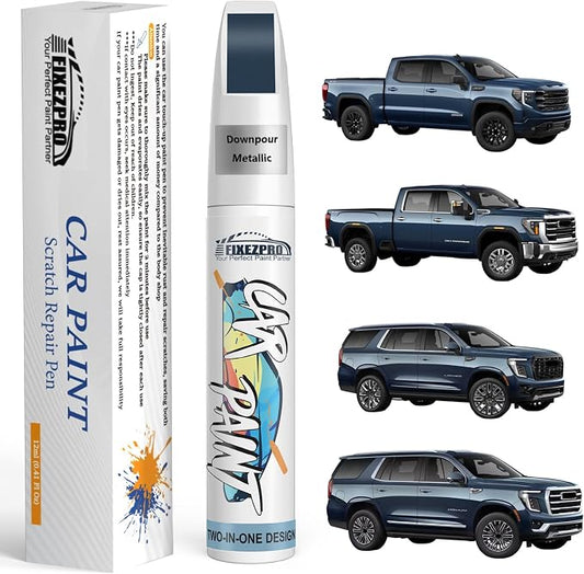 Downpour Metallic(GXP/WA136H) Touch Up Paint for GMC, Exact Color Match Car Paint Scratch Repair Remover Pen Kit Fix Vehicle Chips and Automotive Nicks Scuff