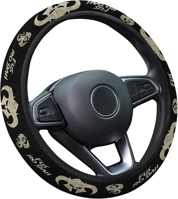 GENANY Retro Game Steering Wheel Cover, Non Slip Polyester Car Wheel Protector for Car SUV Truck, Universal 15 Inch