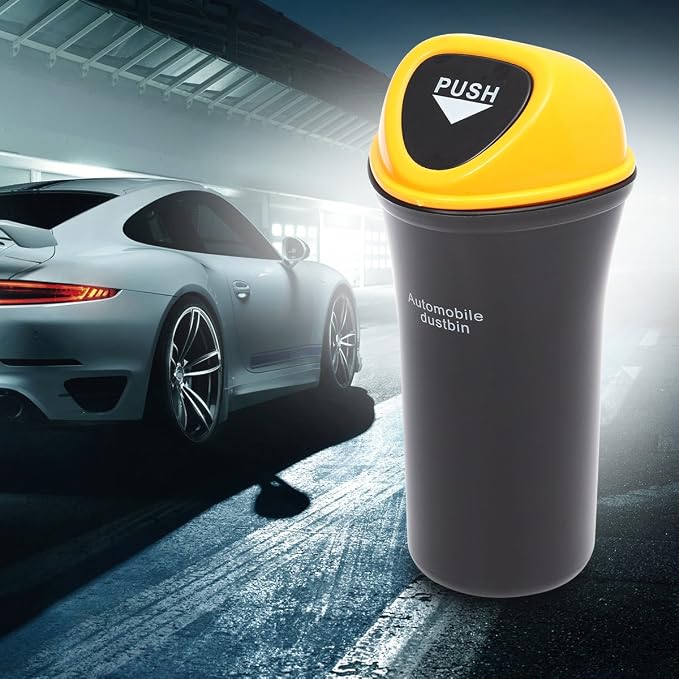 Automobile Dustbin Car Trash Can Garbage Can Leakproof Vehicle Trash Bin(Yellow)