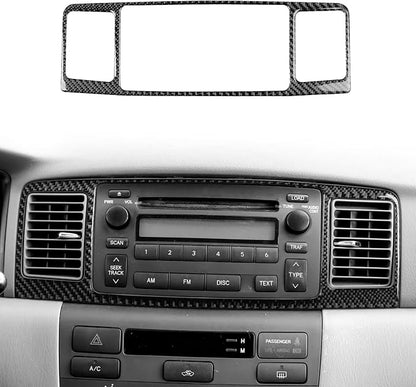 Black Real Carbon Fiber Accessories Car Center Console A/C Outlet Air Vent Panel Cover Interior Trim Sticker Decal for Toyota Corolla CE LE S 2003 2004 2005 2006 2007 2008/XRS 2005-2006 Sedan 1PC