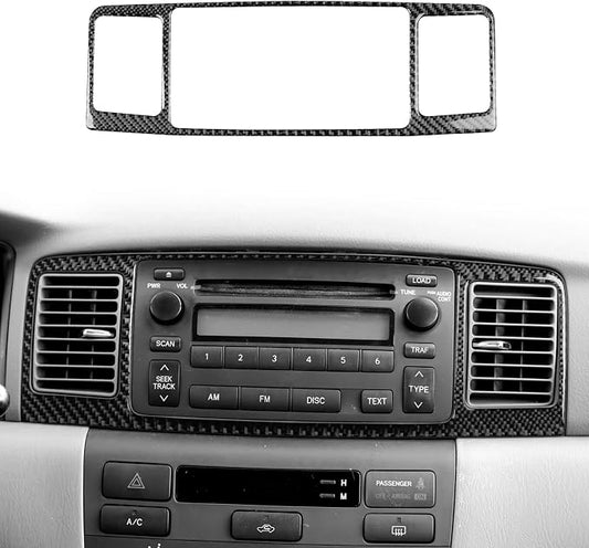 Black Real Carbon Fiber Accessories Car Center Console A/C Outlet Air Vent Panel Cover Interior Trim Sticker Decal for Toyota Corolla CE LE S 2003 2004 2005 2006 2007 2008/XRS 2005-2006 Sedan 1PC