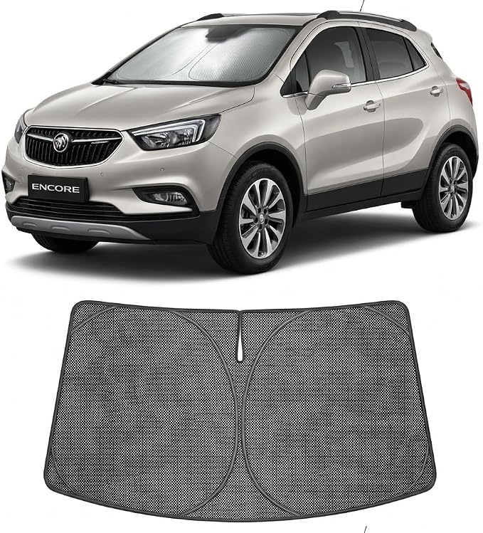 Proadsy Windshield Sun Shade Custom Fit Buick Encore 2020-2026 Ice Crystal Black Front Window Sunshade UV and Heat Blocker Foldable Visor Keeps Car Cooler for Summer Parking and Daily Use