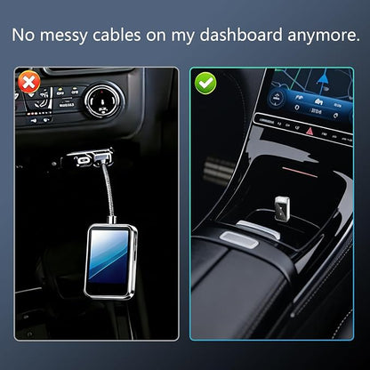 CrystalSync Elite Wireless CarPlay Adapter for Apple i-Phone i-OS 10+ and Android Auto, Mini Edition, Converts Factory Wired to Wireless, Plug and Play