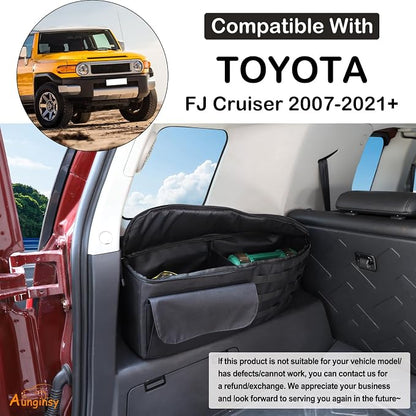 Aunginsy Car Trunk Organizer Compatible with Toyota FJ Cruiser 2007-2021+, 1PCS Trunk Storage Box Backseat Hanging Organizer Rear Left Storage Bag Organizer Multi-Compartment Oxford Cloth Accessories