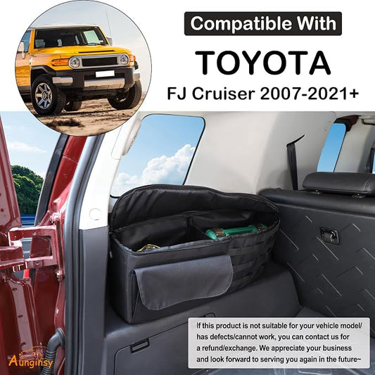Aunginsy Car Trunk Organizer Compatible with Toyota FJ Cruiser 2007-2021+, 1PCS Trunk Storage Box Backseat Hanging Organizer Rear Left Storage Bag Organizer Multi-Compartment Oxford Cloth Accessories