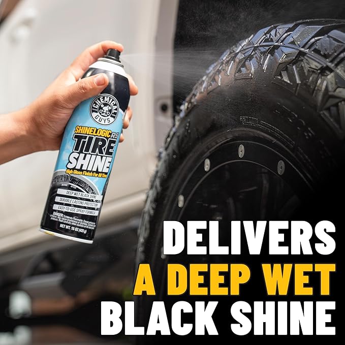Chemical Guys Shine Logic Tire Shine (128 oz) Premium High-Gloss Tire Dressing for Deep Black Shine, Restores Faded Rubber, Enhances Appearance, Protects Against Fading and Cracking