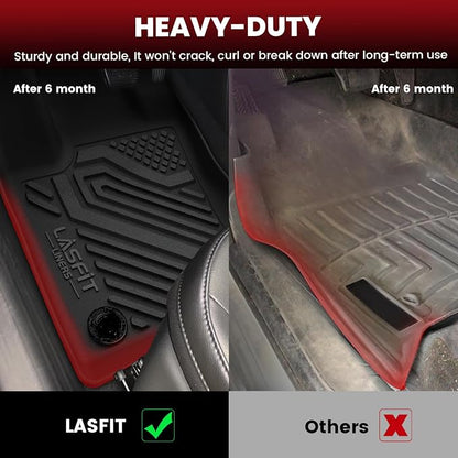 LASFIT Floor Mats for Jeep Compass 2026 2025 2024 2023 2022 2021 2020 2019 2018 2017, All Weather TPE Custom Fit Floor Liners Cargo Mat Trunk Liner Full Set 4 PCS Accessories for Compass Black