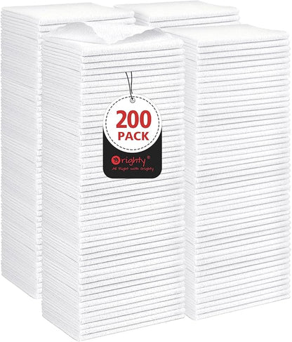 Orighty Microfiber Cleaning Cloth, 200 Pack Microfiber Towels for Cars, Multi-Purpose Shop Towels Cleaning Rags Bulk for Car, Home, Kitchen, 11.5’’ x 11.5’’, White