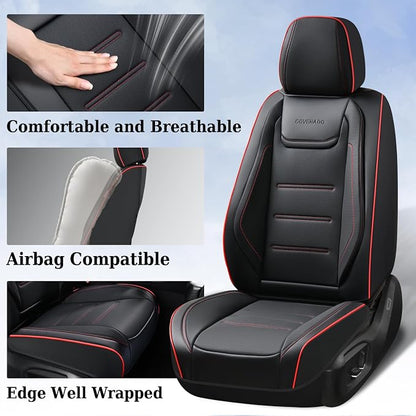 Coverado Car Seat Covers, Front Covers for Cars, Car Seat Cover Front Seats, Car Seat Protector Waterproof, Leather Cushion, Universal Interior Covers Seat Protectors for Most Cars