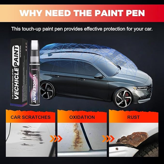 Magnetite Gray Metallic(P8Y) Touch up Paint for Subaru, Quick & Easy Fix for Car Scratches, 2 in 1 Car Touch up Paint with Pen Tip and Brush, Auto Scratch Repair Pen with Exact Color Match