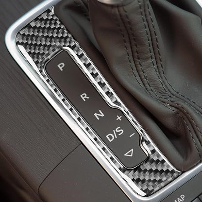 Real Premium Carbon Fiber Decor Compatible with Audi A3 S3 RS3 8V 2013 2014 2015 2016 2017 2018 2019 Car Automatic Gear Shift Panel Decal Auto Interior Accessories Sticker Black
