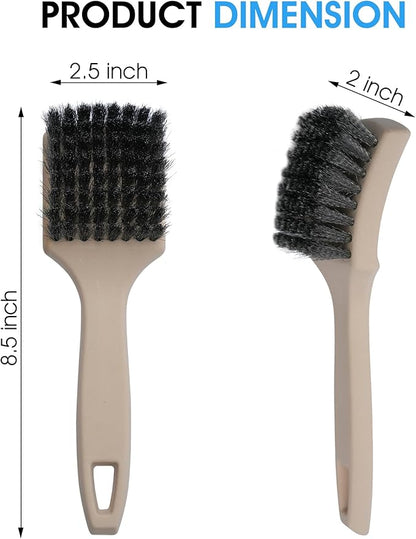 Nanoskin 8.5 Inch Heavy-Duty Tire Cleaning Brush - Ergonomic Steel Wire Scrub for Whitewall & Sidewall | Professional Auto Detailing Tool, Enhanced Grip for Automotive & Household Use