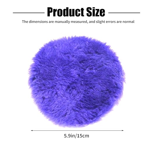 2Pcs 6" /150mm Wool Cutting Pads, Wool Polishing Pads, Wool Buffing and Polishing Pad Set, Purple, for Car Polishing