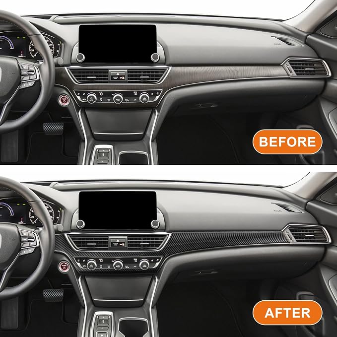 Carbon Fiber Dashboard Air Vent Trim Cover Compatible with Honda Accord 2018–2022, Interior AC Outlet Vent Decor Accessories for 10th Gen Accord