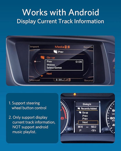 INVERY Airdual Bluetooth 5.0 aptX-HD Car Adapter Compatible for Audi MMI 3G AMI Music Interface,Audi Symphony,Audi Concert,Mercedes Media Interface and Volkswagen MDI Interface