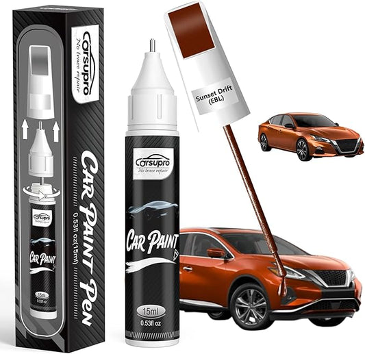 Sunset Drift(EBL) for Nissan Touch Up Paint Pen, 2 in 1 Car Scratch Remover with Pen Tip and Brush, Precise Color Match for Car Paint Scratch Repair, Quickly and Easily Fix Chips and Nicks
