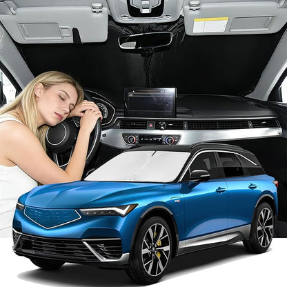 Windshield Sunshade for Acura ZDX 2024-2026 Sun Shade Car Windshield Accessories Upgrade 4 Layers Blocks UV Rays Custom Fit ZDX 240T Car Window Shades Front Windshield Keep Cool Foldable