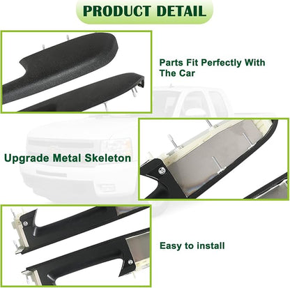 Upgraded Door Armrest Repair Kit Left Driver & Right Passenger Side Door Panel Handle Black Compatible with 2010-2014 Chevy Silverado GMC Sierra 1500 2500HD 3500HD Replaces 22818465 22818470