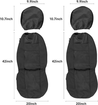 VarCozy Seat Covers for Car Front Pair, Breathable Cloth Front Car Seat Covers, Universal Cloth Seat Covers for SUV Sedan Van, Automotive Interior Covers, Airbag Compatible