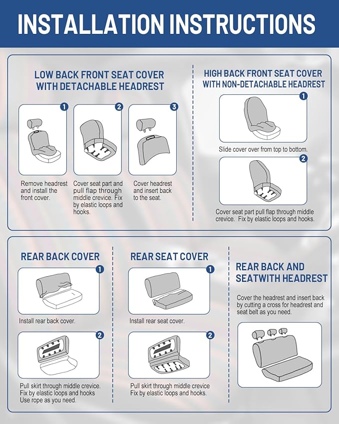 Baja Saddle Blanket Car Seat Covers Front Set with Seat Belt Pads, Washable Breathable Striped Woven Cloth Seat Covers for Cars, SUV, Truck, Airbag Compatible(Blue)