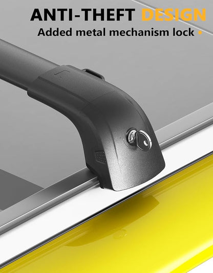 Tuyoung 300lbs Roof Racks Cross Bars Fit for Mazda CX50 CX-50 Hybrid 2023 2024 2025 2026 with Flush Side Rails, Lockable Heavy Duty Aluminum Crossbar Roof Rail Cargo Carrier Rooftop Black Accessories