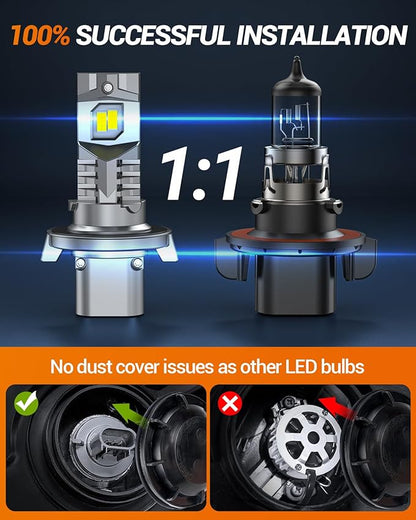 SEALIGHT LED Bulbs Combo for Ford F-150 2004-2014, 9008 H13 + H10 9145 Fog Lights Bulb, Plug and Play LED Upgrade for Trucks, RV Clearance Light Marker Light, Pack of 4