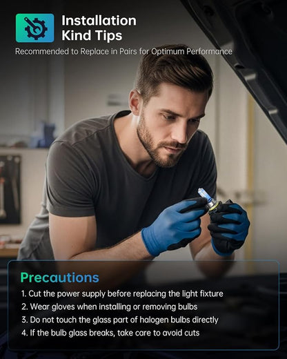 littlelucky 9006/HB4 Halogen Bulbs, 3800k Warm White Light, 300% Brighter, High Performance 12V/55w Halogen Light for High/Low Beam Replacement Bulb, 1200H Lifespan, Plug&Play 2 Pack