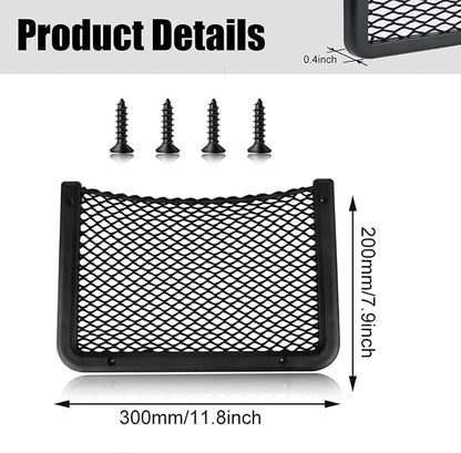 ABS Plastic Frame Automotive Cargo Nets Car Net Pocket Phone Car Mesh Net Holder RV Storage Boat Cargo Pocket Organizer Framed Mesh Net Pocket with Screws for Auto RV Net(4, 12 x 8 Inch)