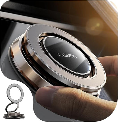 LISEN Suction Phone Mount for Vacuum [All-Metal & Nano Gel 98+LBS Suction] 360 Adjustable Vacuum Magnetic Phone Holder for Car, for Magsafe Car Mount for iPhone 17 Pro Max 16 15 14 13 12 &Dash Covers | Car Mount for iPhone [All Aero Metal] Phone Mount ...