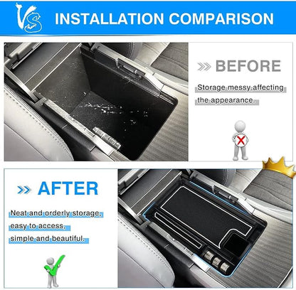 Autorder Center Console Organizer for 2021-2024 Toyota Venza Accessories Armrest Storage Box Secondary Insert Tray with 2 Color Mats