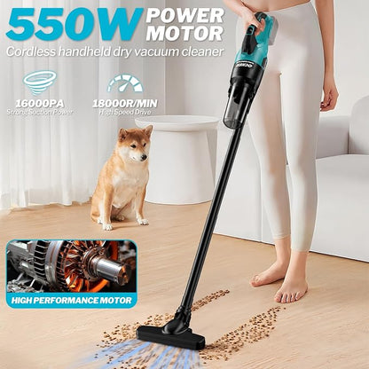 Cordless Vacuum Cleaner for Makta 18V Battery, 6 in 1 Handheld Electric Vacuum Cleaner with HEPA Filter and LED Light, 46 CFM Portable Hand Vacuum for Floor, Carpet, Car (Battery Not Included)