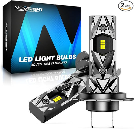 NOVSIGHT 𝑯7 Fog LED Bulbs - Wireless 20000LM, 400% Brighter, 6500K Cool White, Plug and Play, No Adapter Required, IP68 Waterproof, Pack of 2