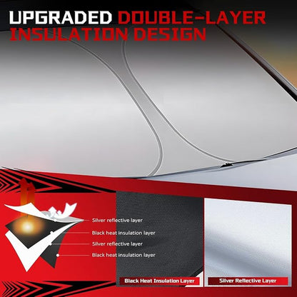 Windshield Sun Shade for 2021-2026 Le-xus IS300 IS350 IS500 IS250 IS200t Foldable Sun Sunshade for Car Front Window Blocks UV Rays and Heat Automotive Interior Protector Custom Fit Accessories
