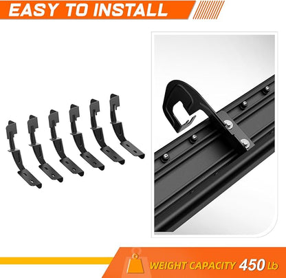 6" Black Aluminum Running Boards Side Step Nerf Bars Compatible with 07-19 Silverado Sierra 1500 2500 3500 Crew Cab