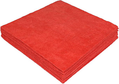 CleanAide Ultrasonic-Cut 300 GSM Microfiber Cleaning Towels, Lint-Free, Scratch-Free, Highly Absorbent, Durable & Reusable with Label-Free Edges for Auto, Home & Commercial Use, 14" x 14", 12-Pack,