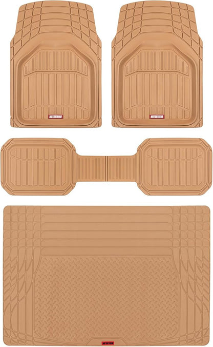 Motor Trend FlexTough Defender Floor Mats for Cars & TrunkShield Trunk Mat Set, Next-Gen Deep Dish Heavy Duty Car All Weather, Rubber Set Auto Truck Van SUV B09VYBHPDK
