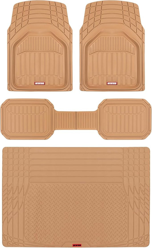 Motor Trend FlexTough Defender Floor Mats for Cars & TrunkShield Trunk Mat Set, Next-Gen Deep Dish Heavy Duty Car All Weather, Rubber Set Auto Truck Van SUV B09VYBHPDK