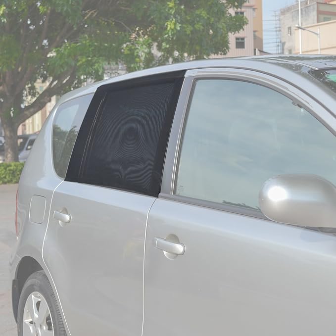 TFY Universal Car Rear Side-Door Square-Window Sunshades - for Vehicles with Side Windows 29.5Inch - 41.5Inch W x 19Inch H (Regular Rectangular Window)