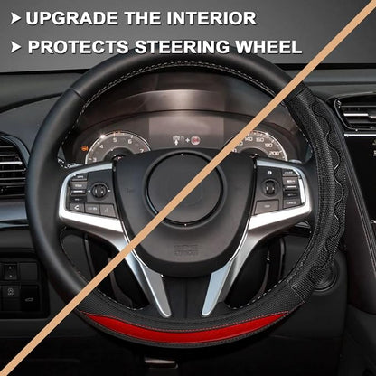 GIANT PANDA Steering Wheel Cover for Acura RDX and MDX, Car Steering Wheel Cover for Acura TLX and TL - Red