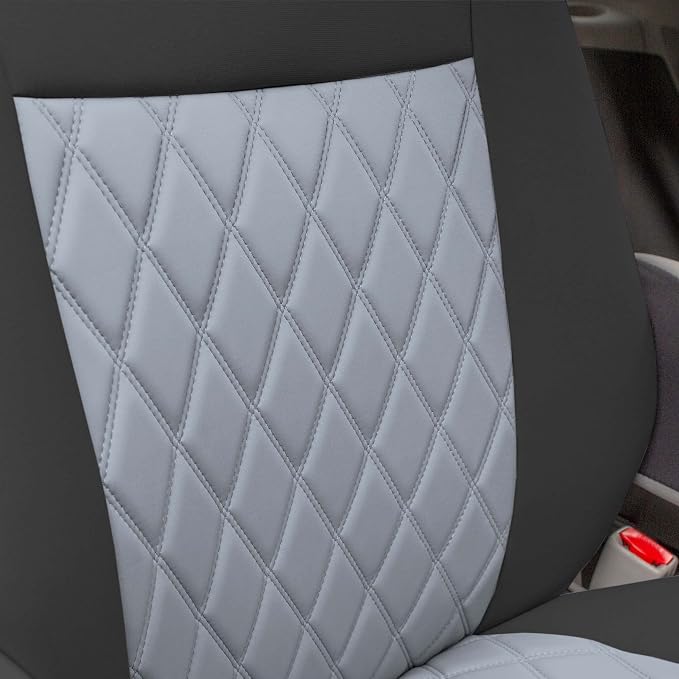 FH Group Custom Fit Car Seat Covers Specifically Made for 2011-2020 Toyota Sienna 7 Seater with Ultraflex Neoprene Water Resistant Automotive Seat Covers - 2nd Row Gray