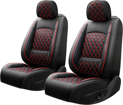 Car Seat Covers Compatible with Hyundai Palisade 2020-2026 - Waterproof & Breathable Luxury Leather All-Weather Seat Cushions Protectors, Airbag Compatible, Only 2 Front seat Covers (Redline)